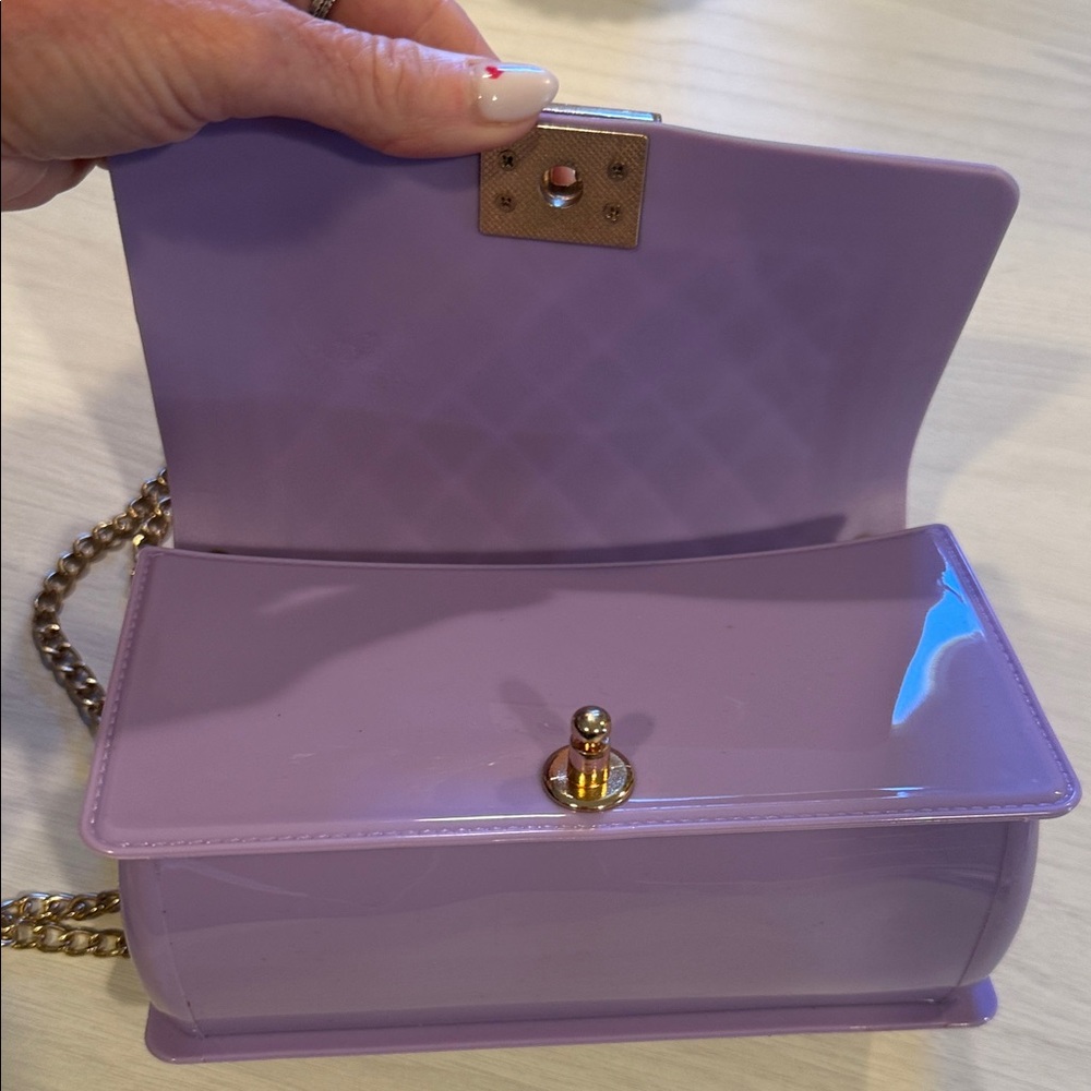 Lavender Quilted Chain Bag - Picture 6 of 7